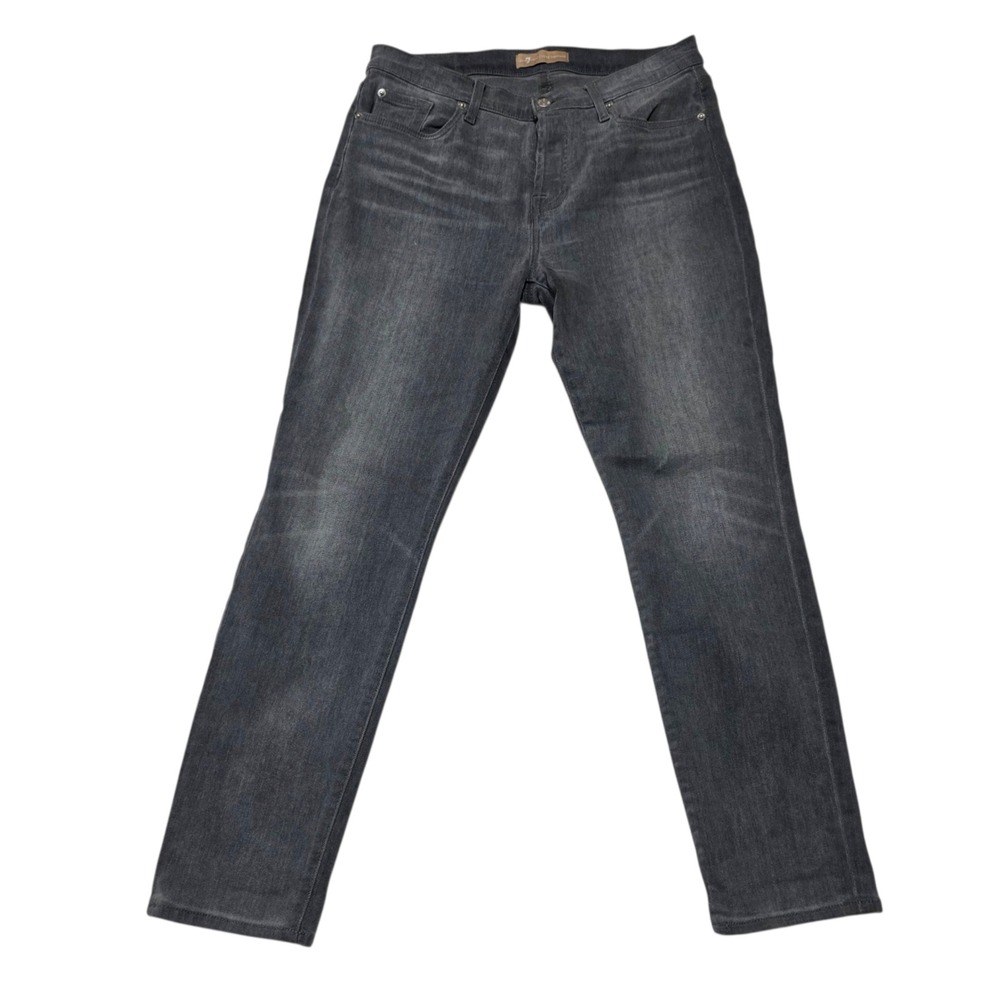 7 For All Mankind Josefina Jeans Womens 29 Grey Slim Boyfriend Luxe Vintage